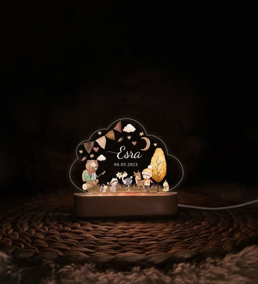 Kişiye Özel Kamp ve Doğa Temalı Gece Lambası – Kız Çocuklara Masalsı Hediye